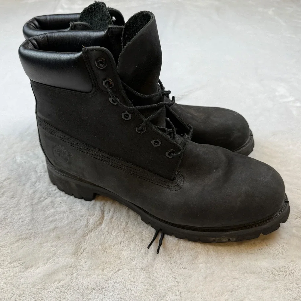 Timberland 6‎ Inch Premium Waterproof Boots Black Leather Mens 12 M 10073